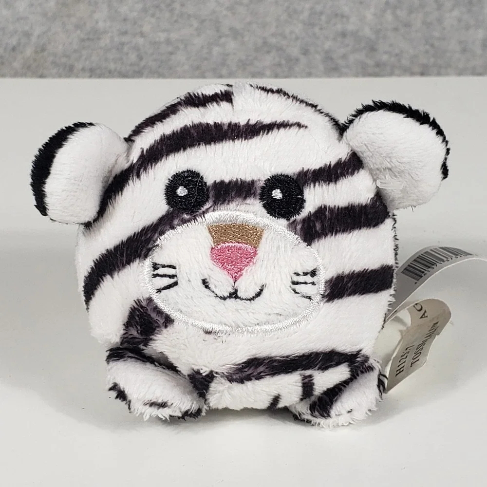 Ganz Tossimals White Black‎ Striped Tiger Plush 3in Mini Stuffed Animal H12527